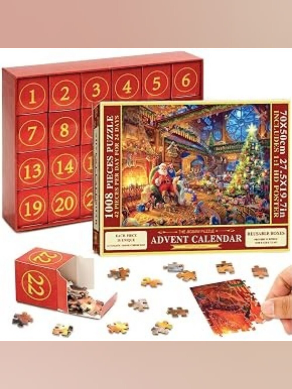 NIB Christmas Celebration Jigsaw Puzzle Advent Calendar 1008 Pieces NEW